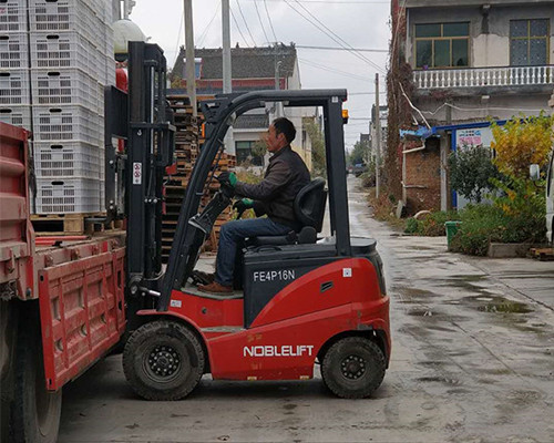 某水果冷庫(kù)，諾力電動(dòng)叉車FE系列